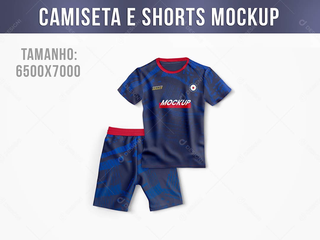 Camiseta e Shorts Mockup PSD Editável