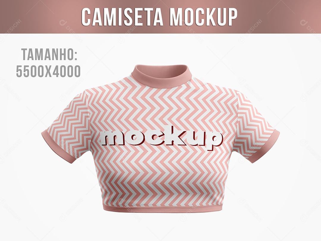 Camiseta Feminina com Gola Redonda Mockup PSD Editável
