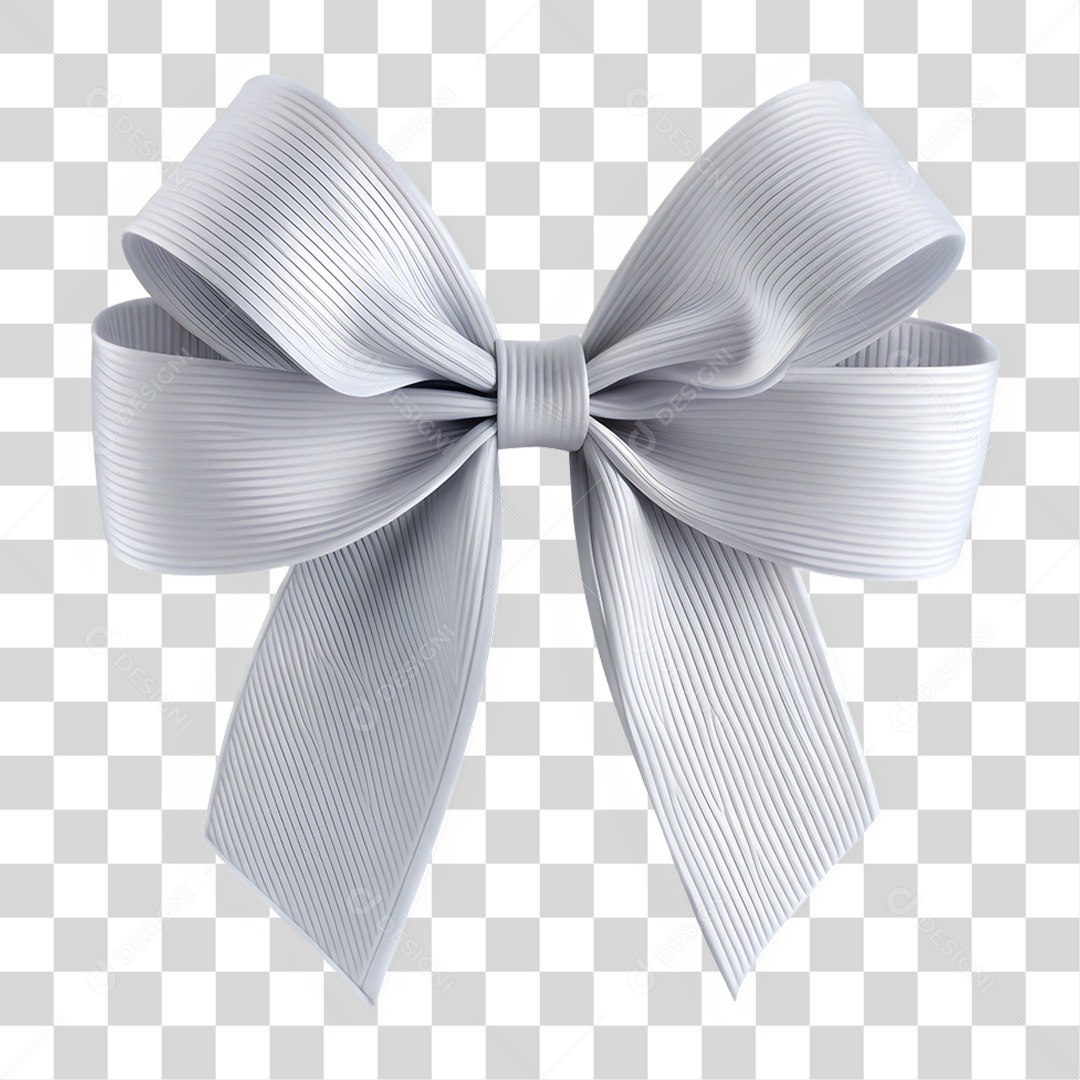 Elemento 3D Laço Branco PNG Transparente