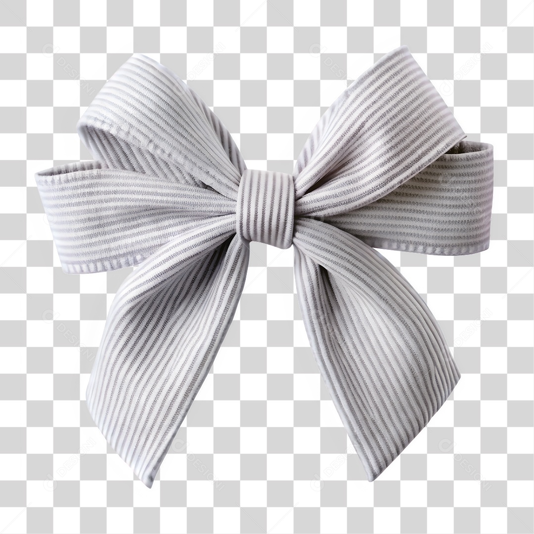Elemento 3D Laço Branco PNG Transparente