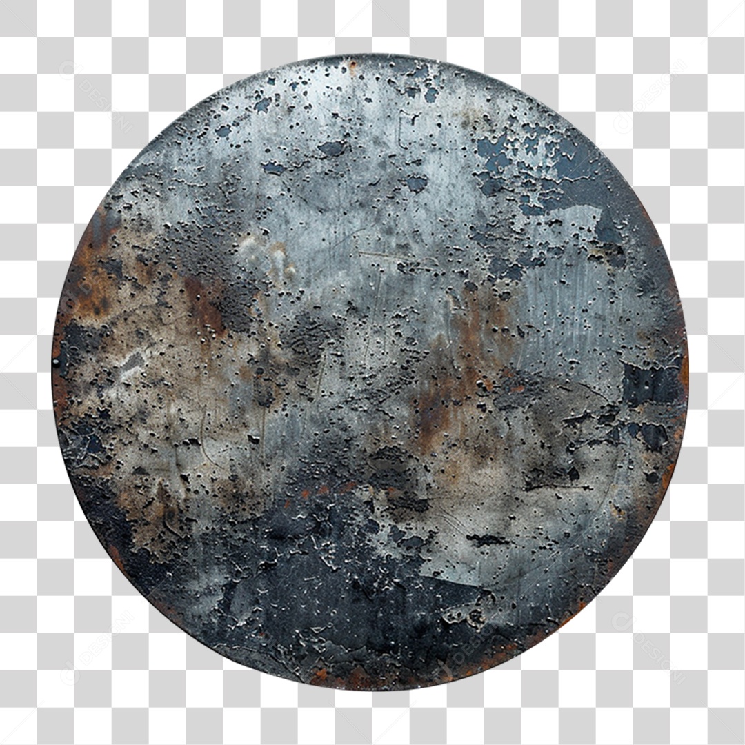 Elemento 3D Placa de Ferro Enferrujada PNG Transparente