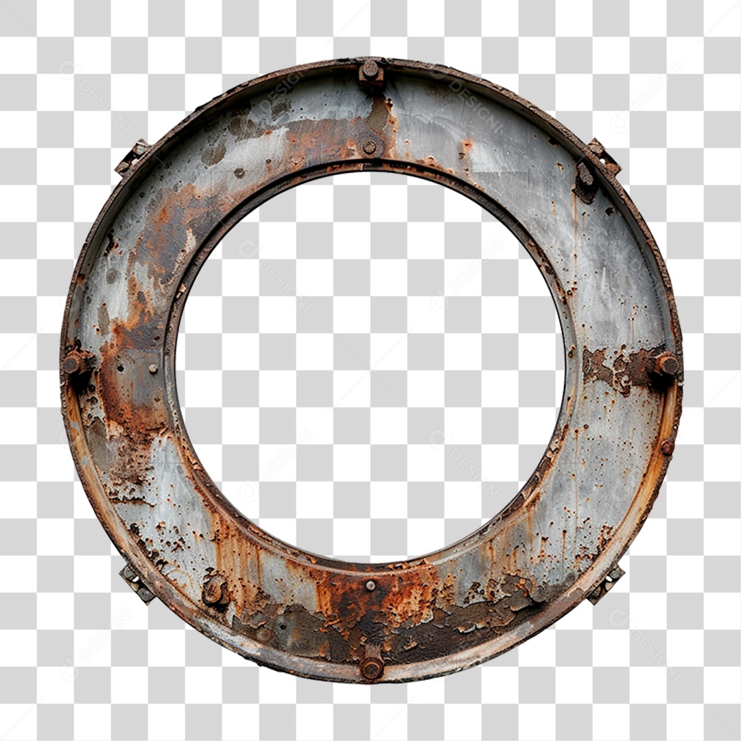 Elemento 3D Placa de Ferro Enferrujada PNG Transparente
