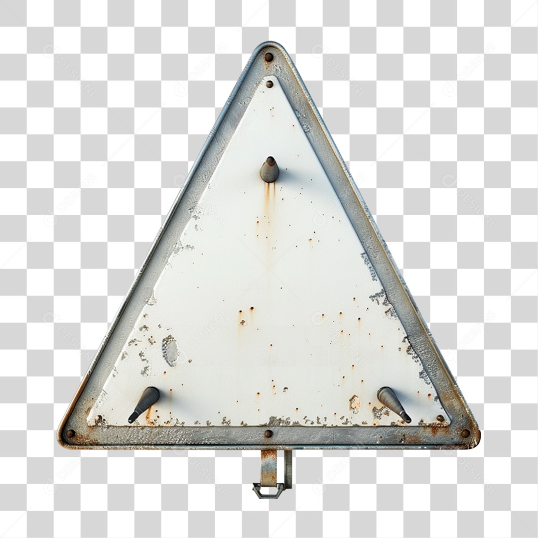 Placa Triangular Metálica PNG Transparente