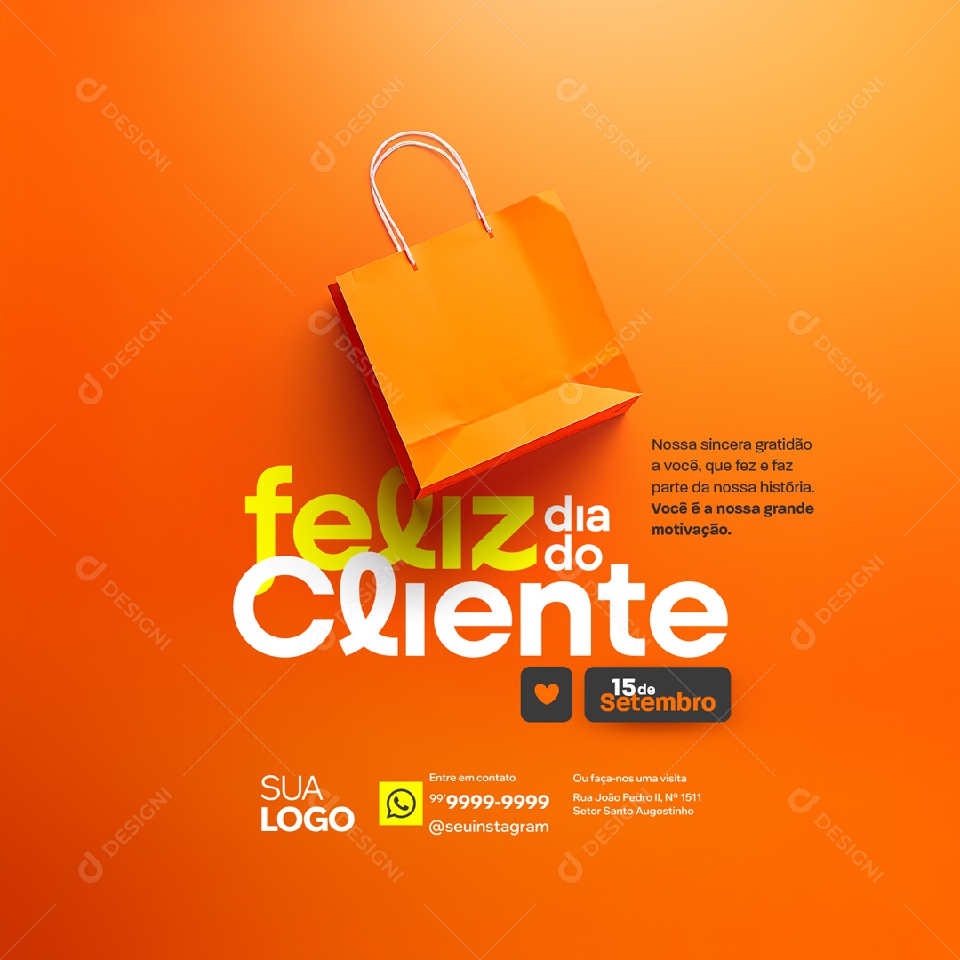 Feliz Dia do Cliente 15 de Setembro Social Media PSD Editável