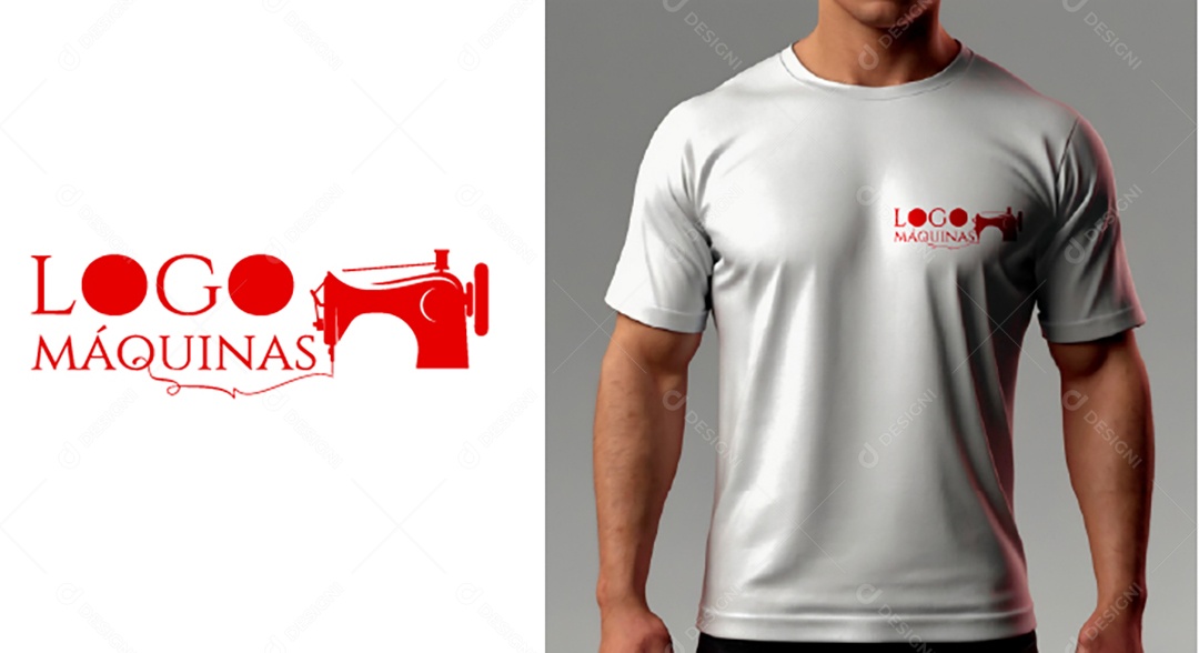 Modelo de Logo de Costura Ilustração AI