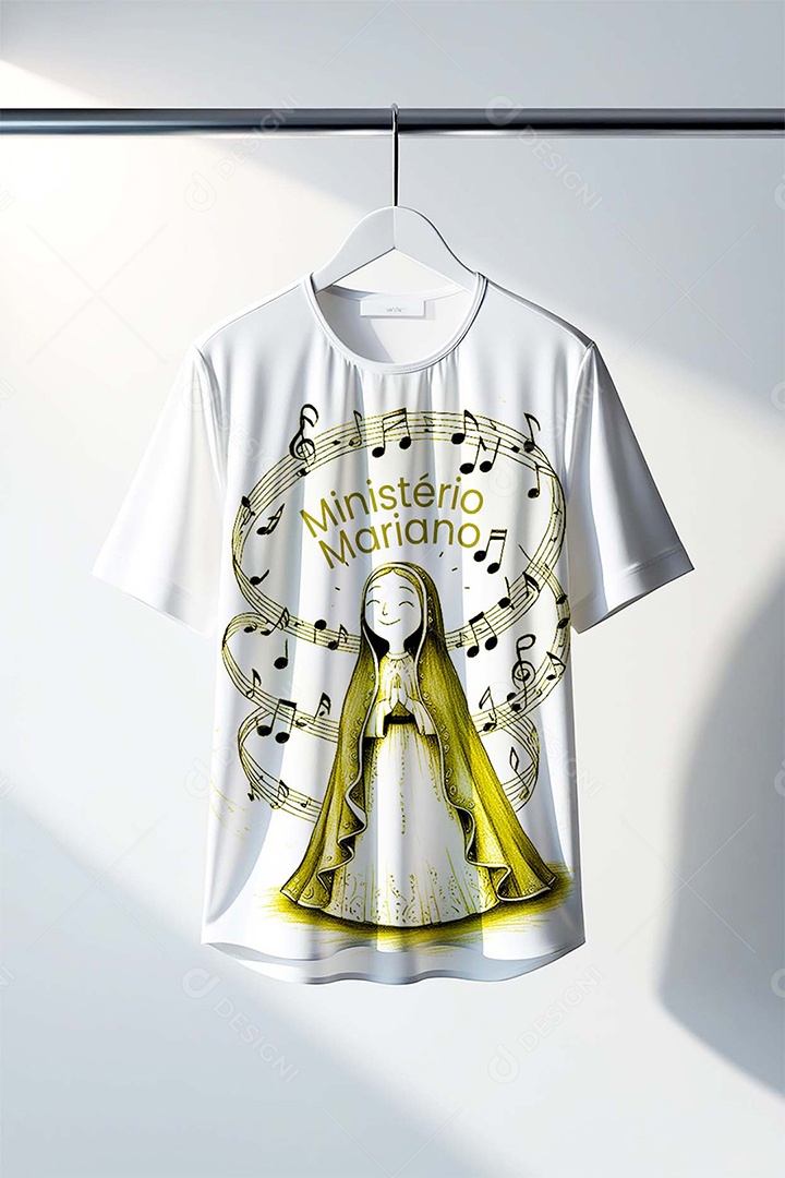Mockup de Camiseta Católica Maria PSD Editável