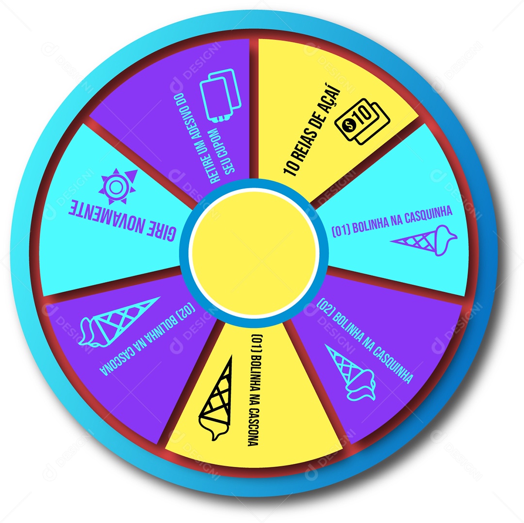 Roleta de Sorveteria Ilustração AI