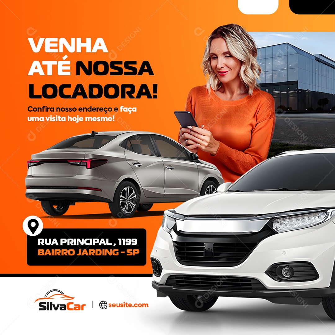 Locadora de Carro Venha Até Nossa Locadora Social Media PSD Editável