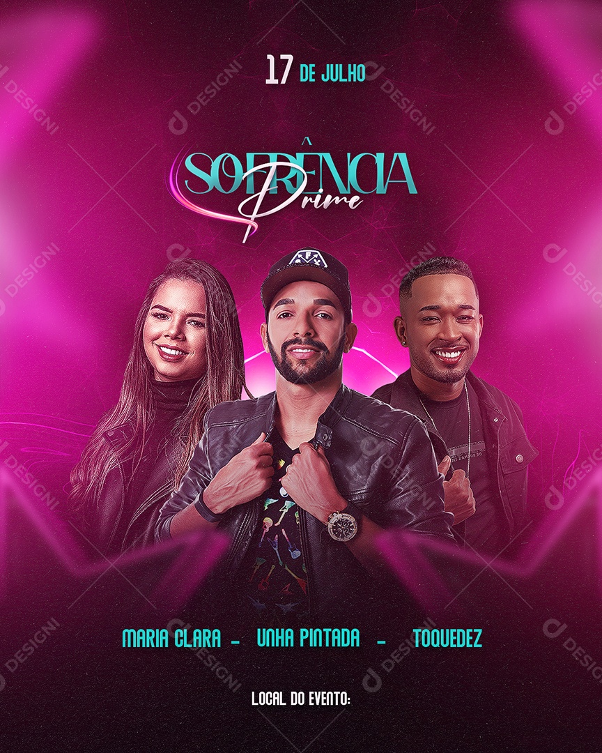 Flyer Sofrencia Prime Artistas Social Media PSD Editável