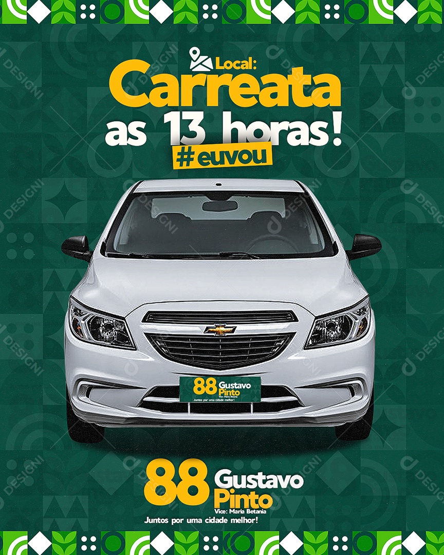 Política Carreata as 13 Horas Social Media PSD Editável