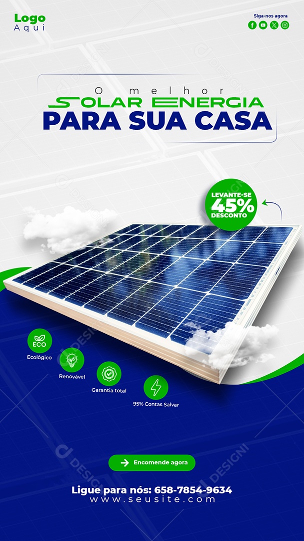 Solar Energy For Your Home Media PSD Editable