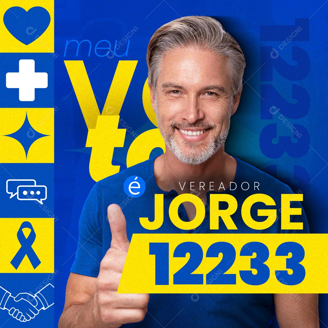 Política Vereador Jorge  Social Media PSD Editável