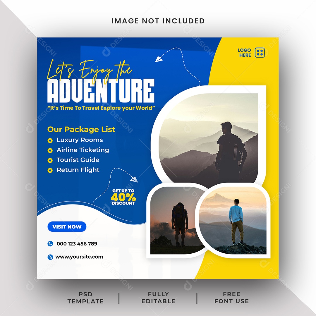 Agência de Viagem Aventura Social Media PSD Editável