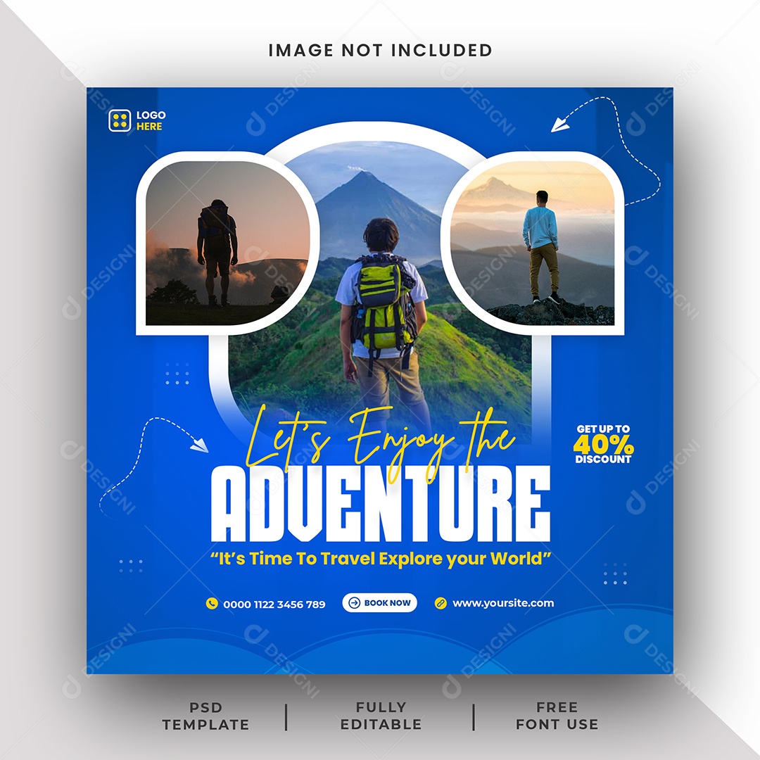 Agência de Viagem Aventura Social Media PSD Editável