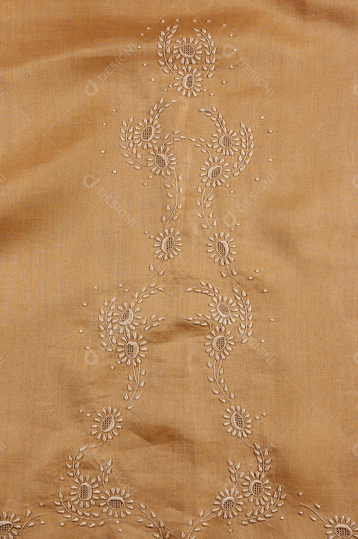 Detalhes bordado de um caminho de mesa