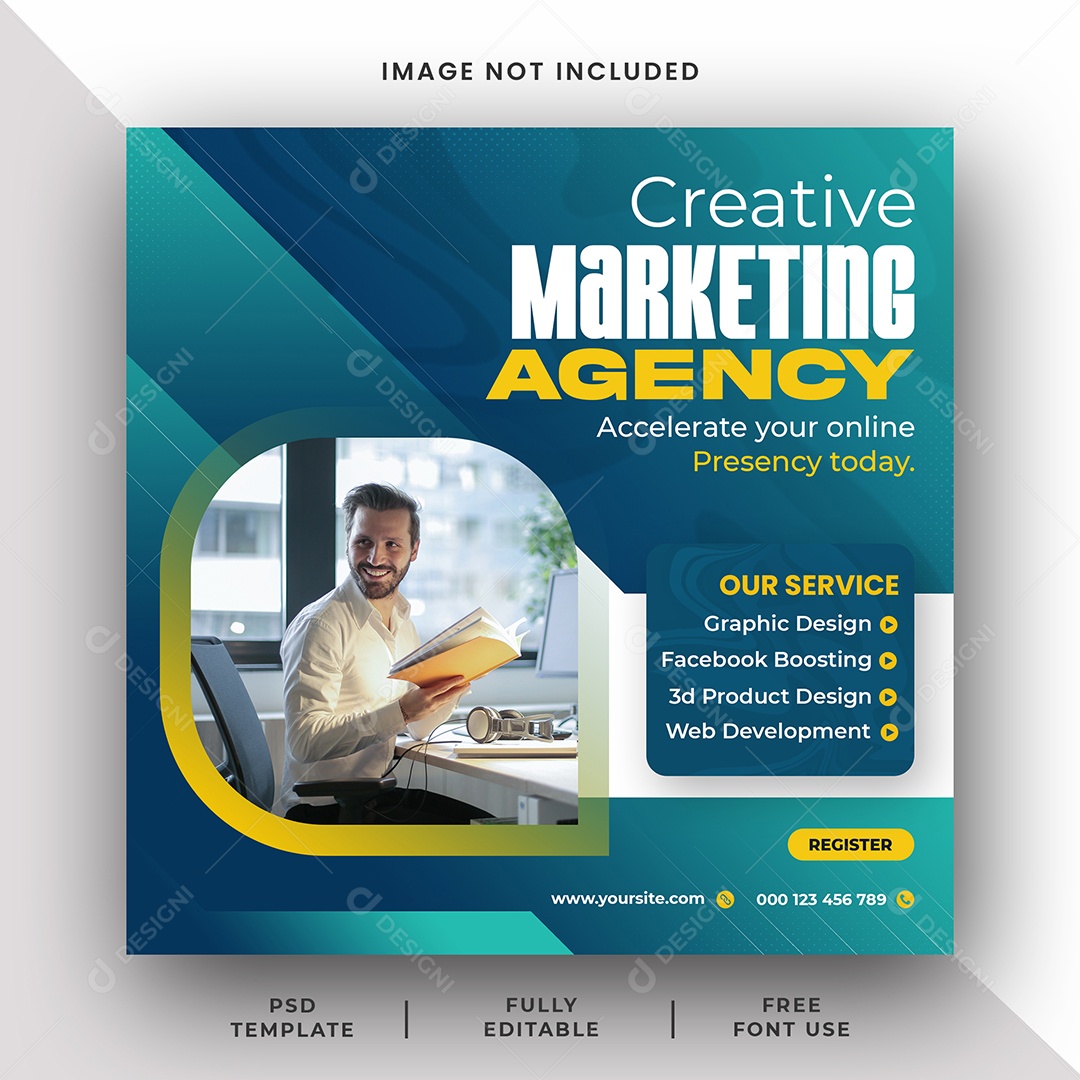 Agência Marketing Social Media PSD Editável