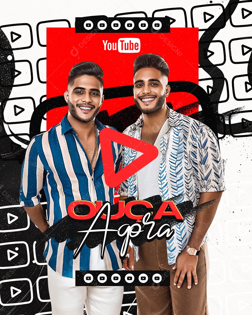 Flyer Ouça Agora Youtube Social Media PSD Editável