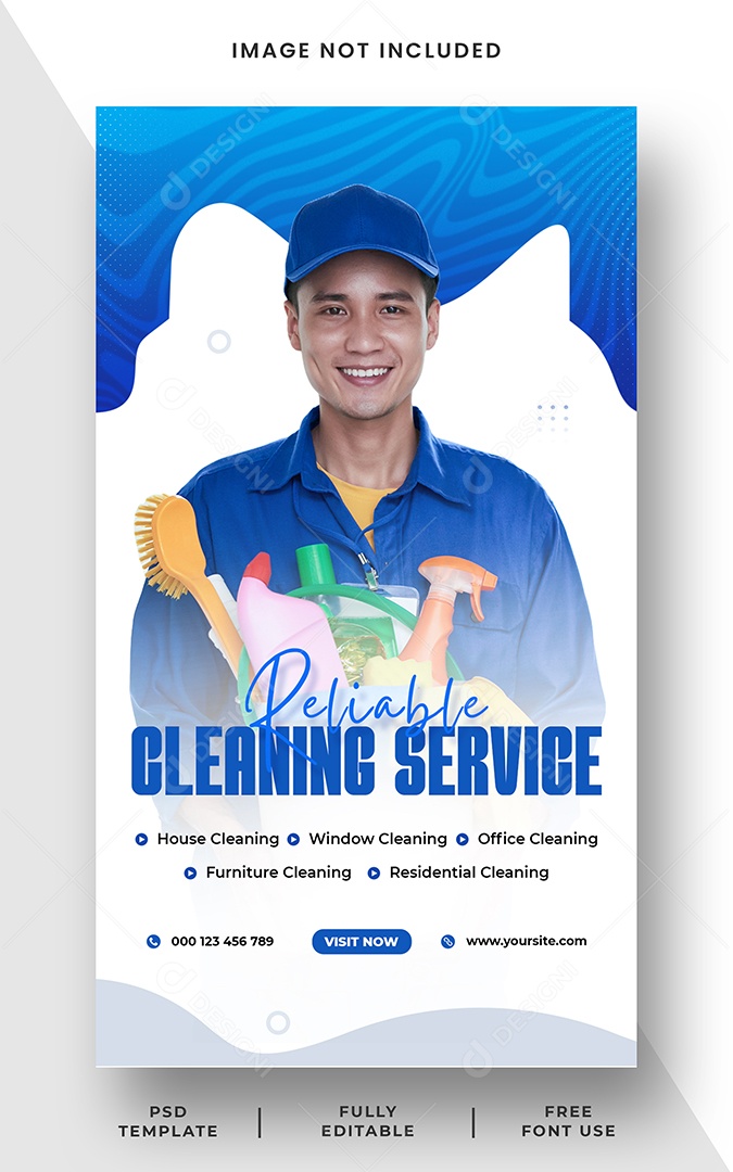 Story Serviço de limpeza Social Media PSD Editável