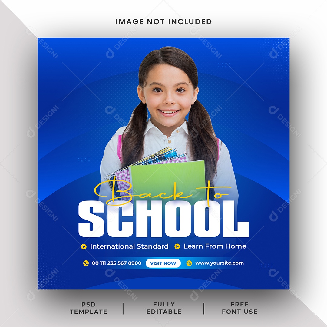 Volta Para Escola Social Media PSD Editável