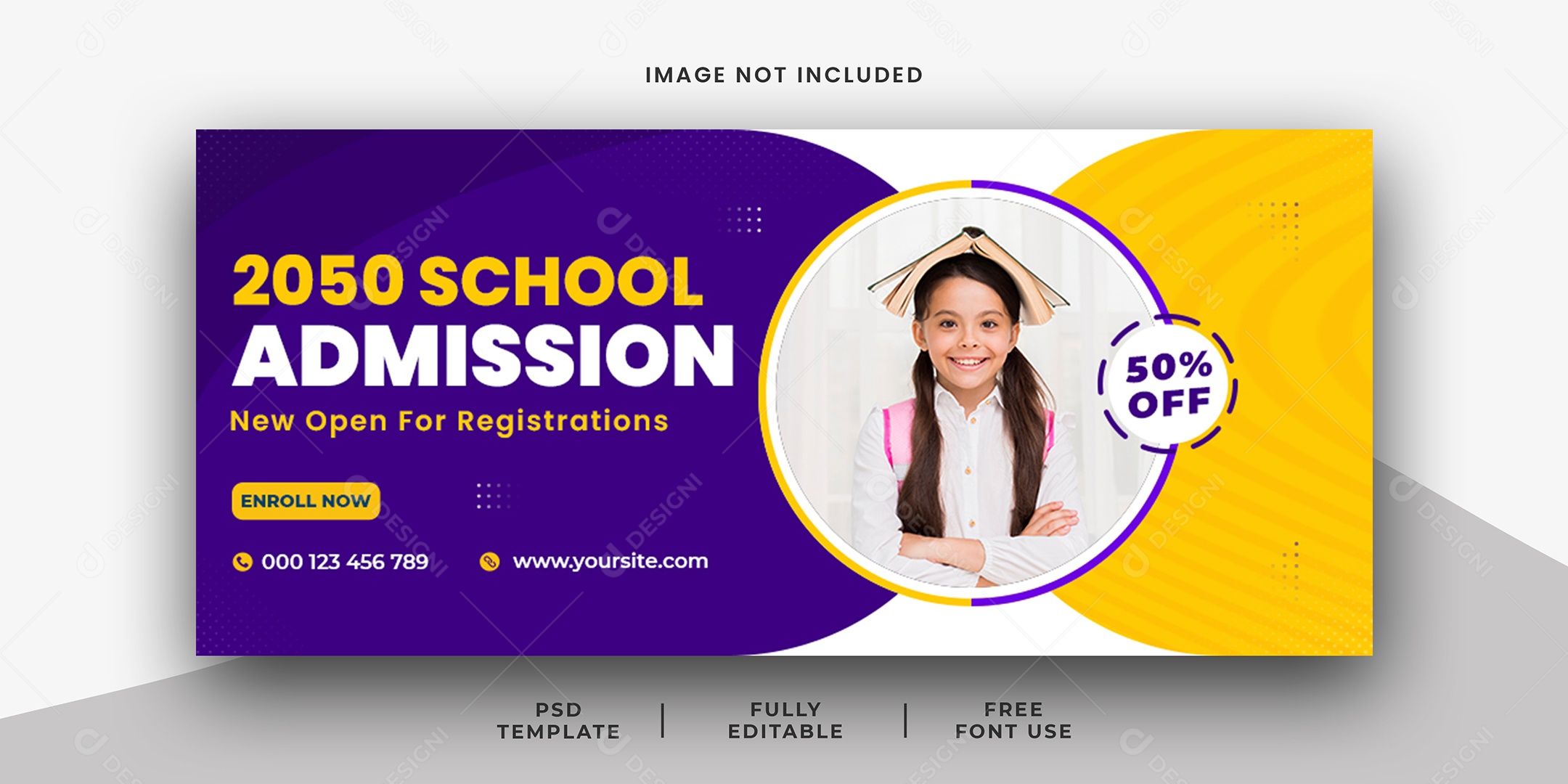 Banner Admissão Escolar Em 2050  Social Media PSD Editável