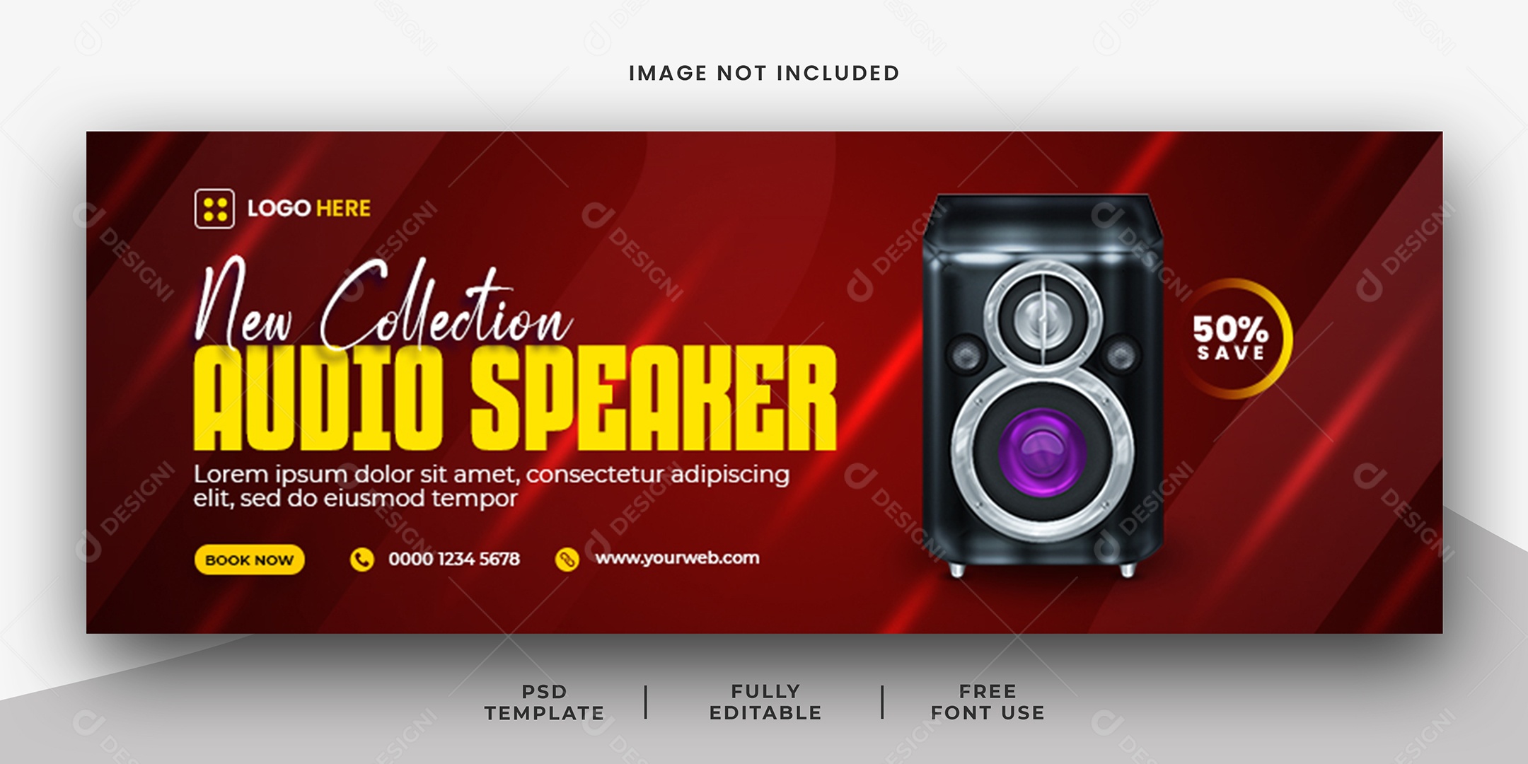 Banner Alto Falante De Áudio Recém Chegado Social Media PSD Editável