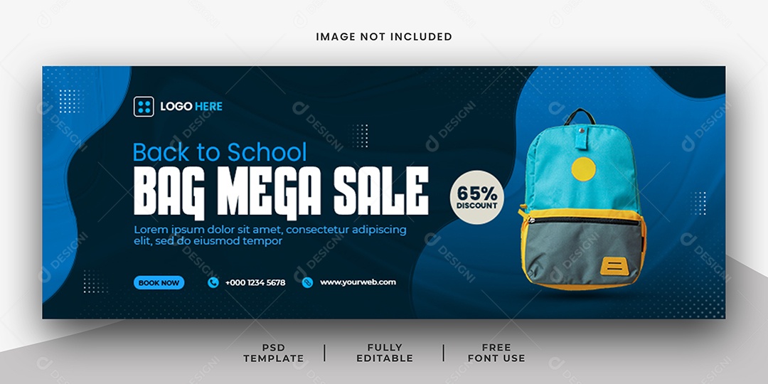 Banner De Volta A Escola Promoção De Bolsas Social Media PSD Editável