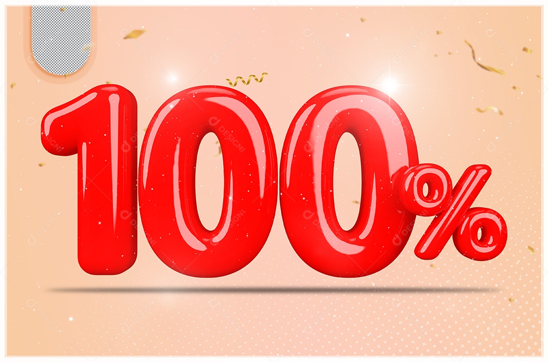 Desconto de 100% Elemento 3D Vermelho  Para Composição PSD35