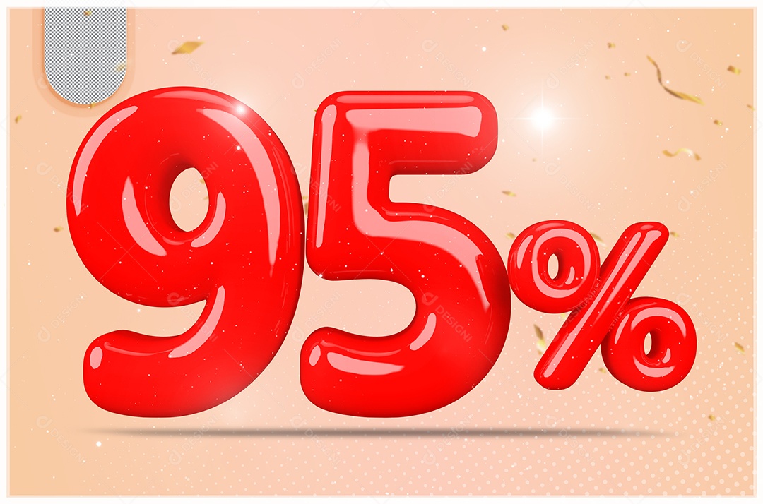 Desconto de 95% Elemento 3D Vermelho  Para Composição PSD35