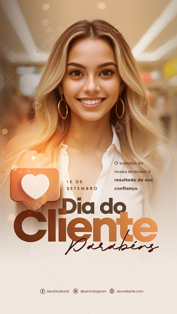 Story Dia do Cliente 15 de Setembro o Sucesso é Resultado da sua Confiança Social Media PSD Editável