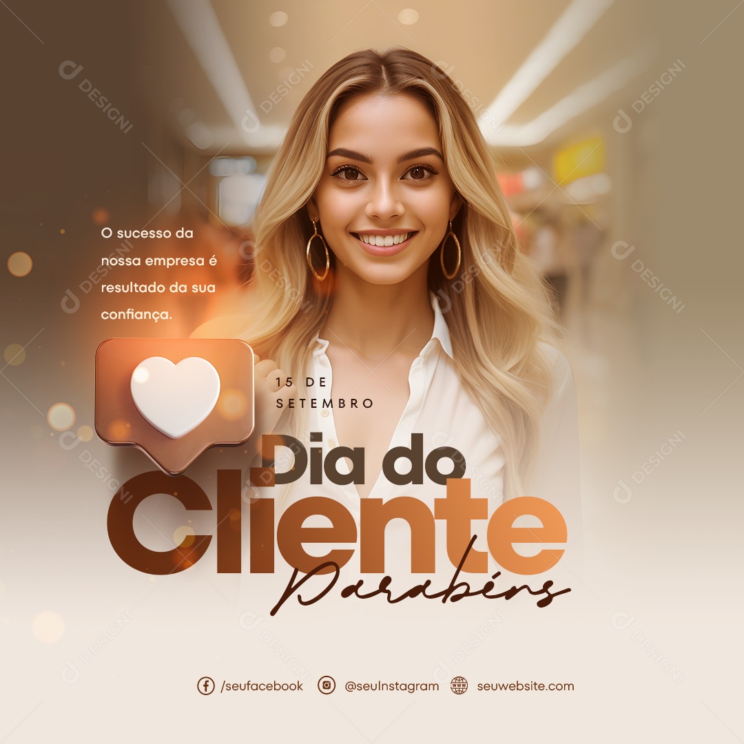 Dia do Cliente 15 de Setembro o Sucesso é Resultado da sua Confiança Social Media PSD Editável