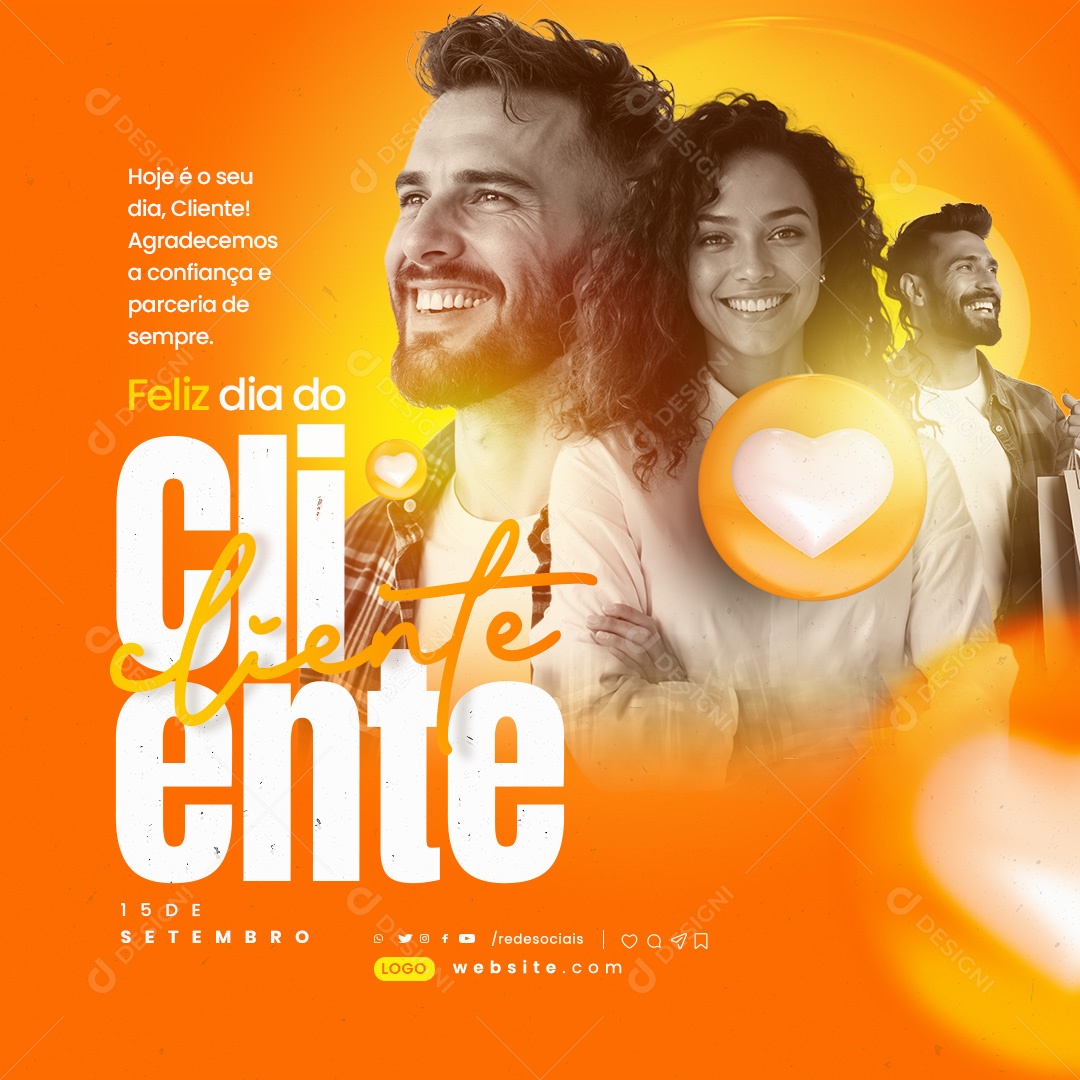 Dia do Cliente 15 de Setembro Agradecemos a Confiança e Parceria Social Media PSD Editável