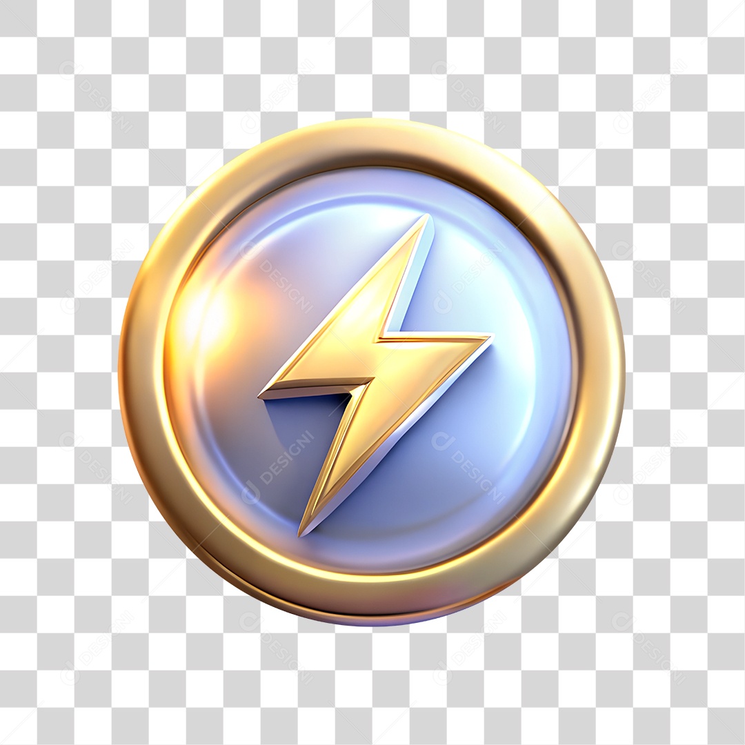 Elemento 3D Ícone Energia PNG Transparente