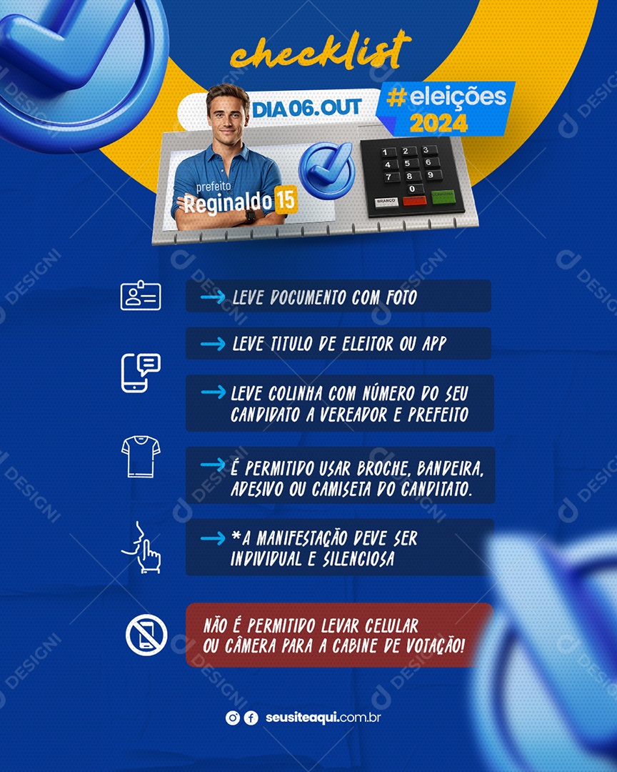 Política Checklist Social Media PSD Editável