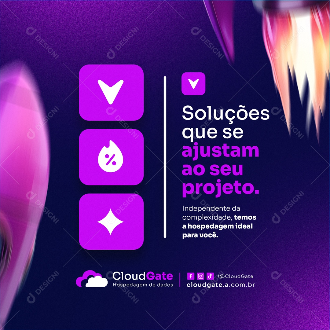 Hospedagem Cloud Soluções Que se Ajustam ao Seu Projeto Social Media PSD Editável