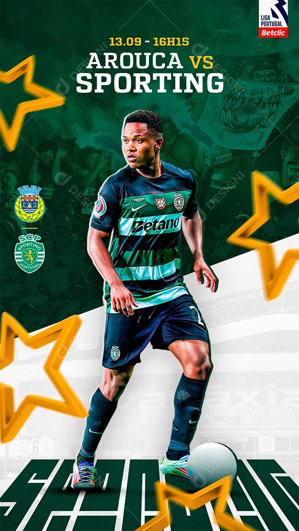 Flyer Matchday Catamo Sporting Social Mídia PSD Editável