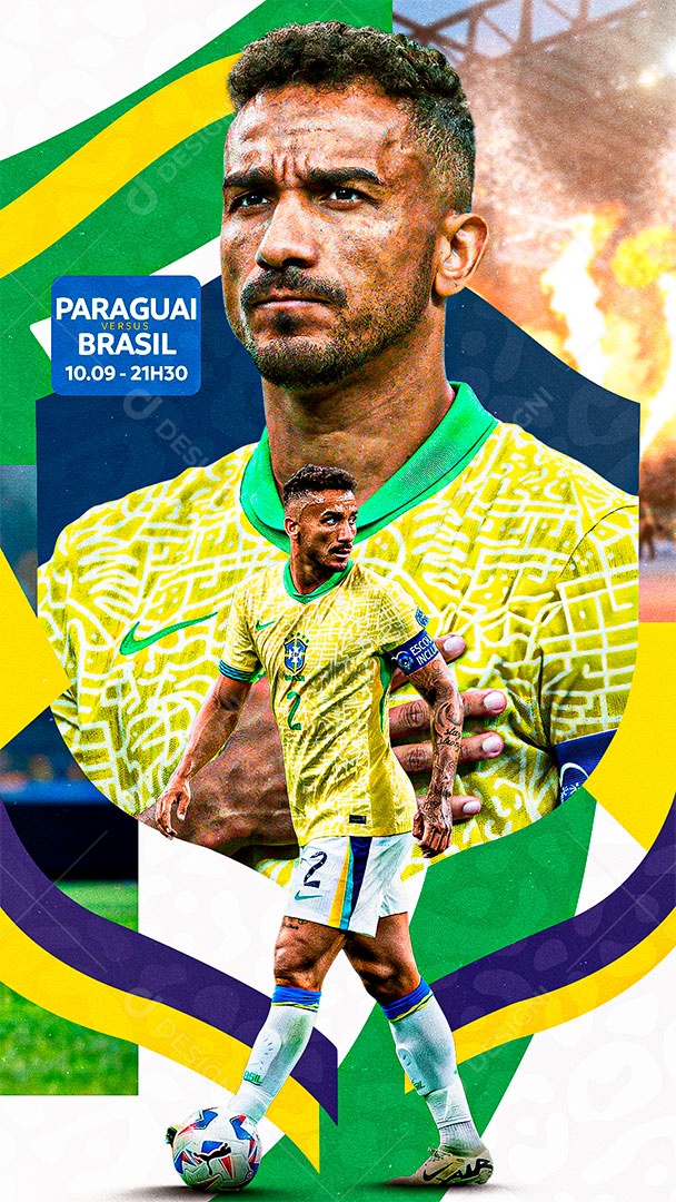 Flyer Matchday Danilo Brazil Social Media PSD Editable
