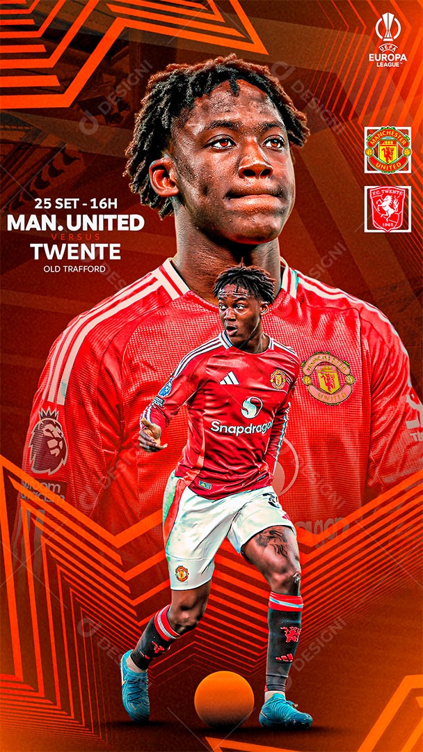Flyer Matchday Mainoo Man United Social Mídia PSD Editável