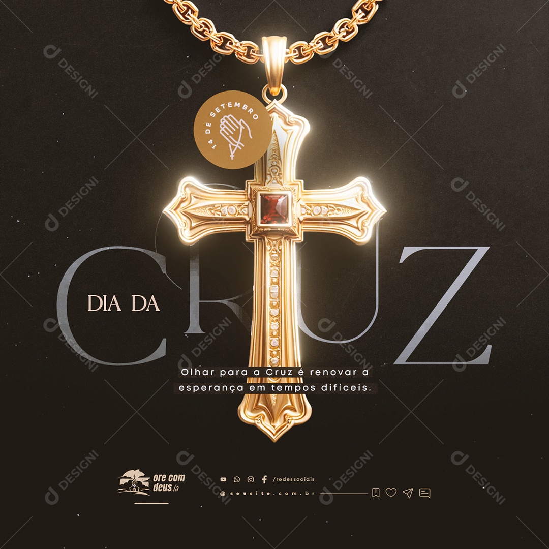 Social Media Dia da Cruz 14 de Setembro PSD Editável