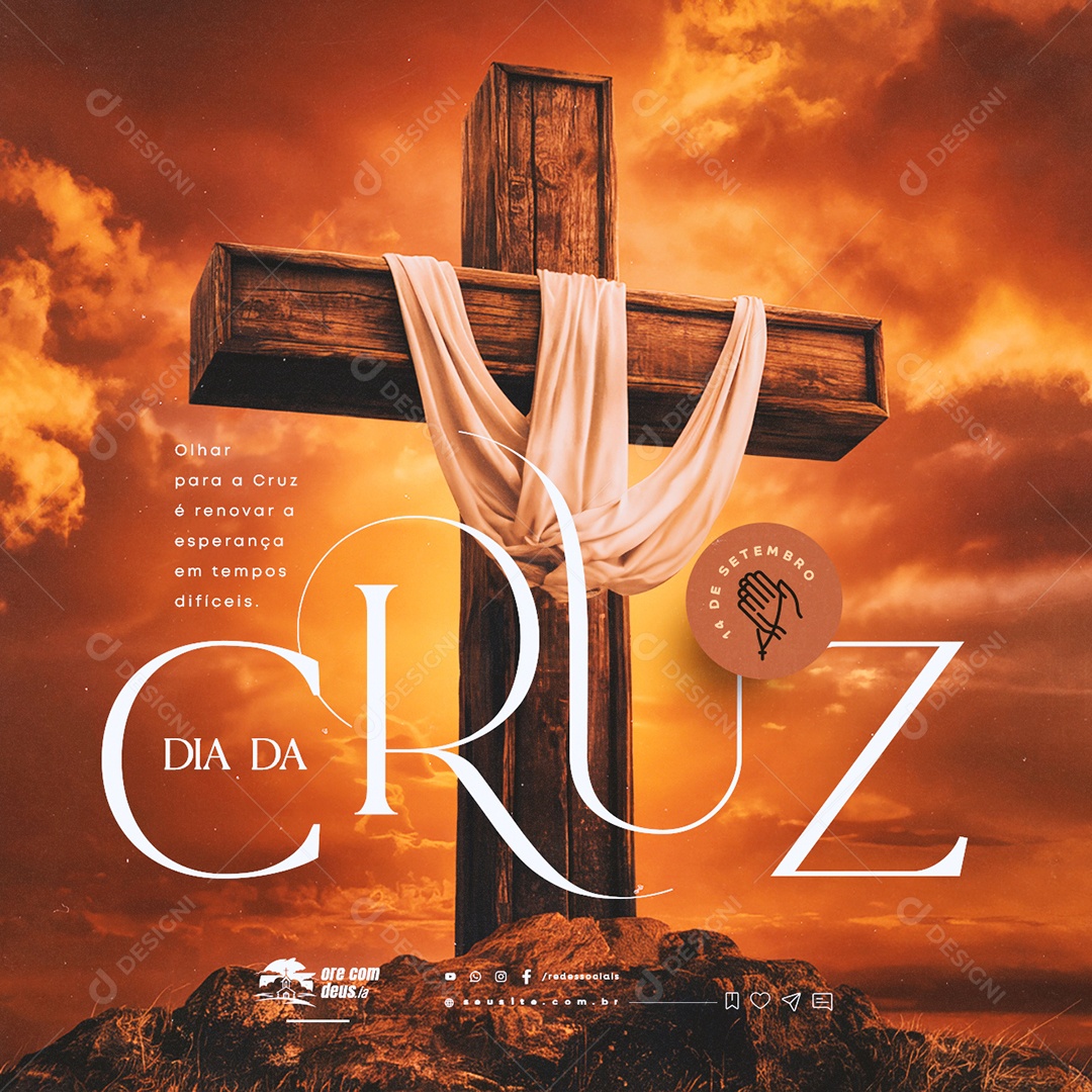 Dia da Cruz 14 de Setembro Social Media PSD Editável