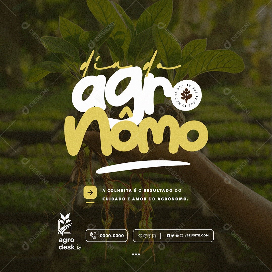 Dia do Agrônomo 13 de Setembro Social Media PSD Editável
