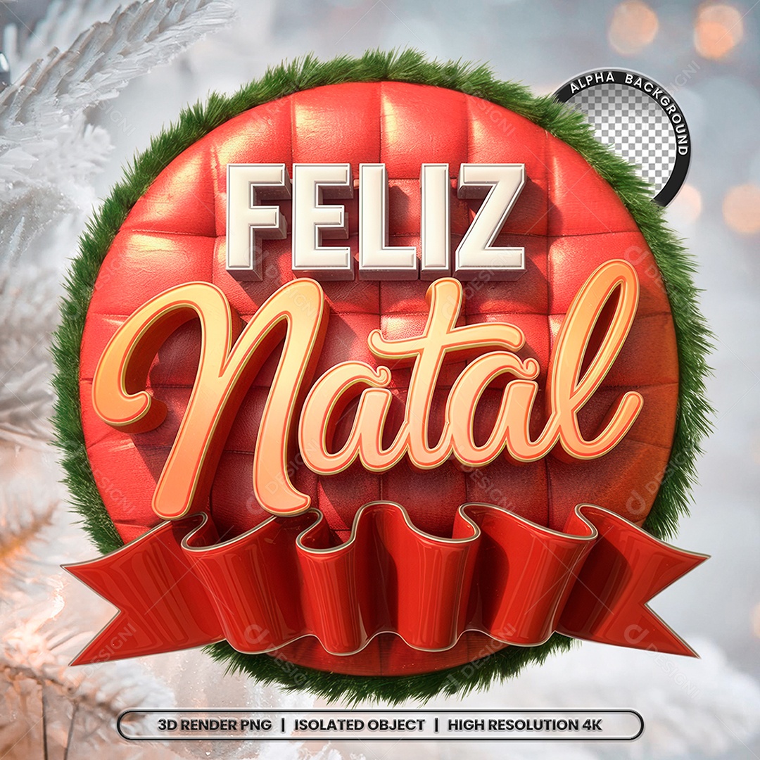 Merry Christmas 3D seal for PSD composition