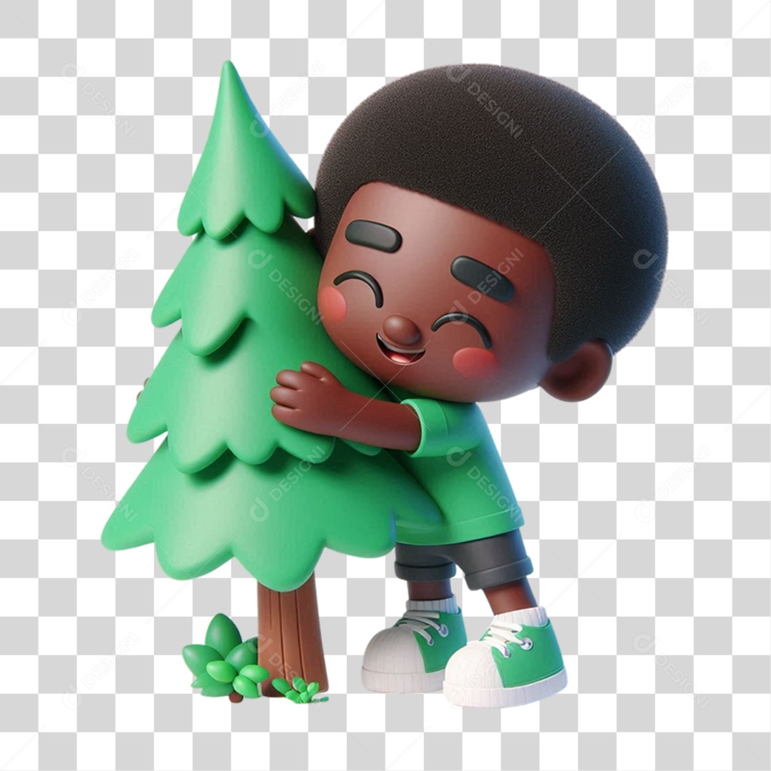 Criança com Muda de Planta PNG Transparente