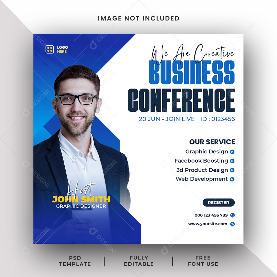 Conferência Marketing Social Media PSD Editável