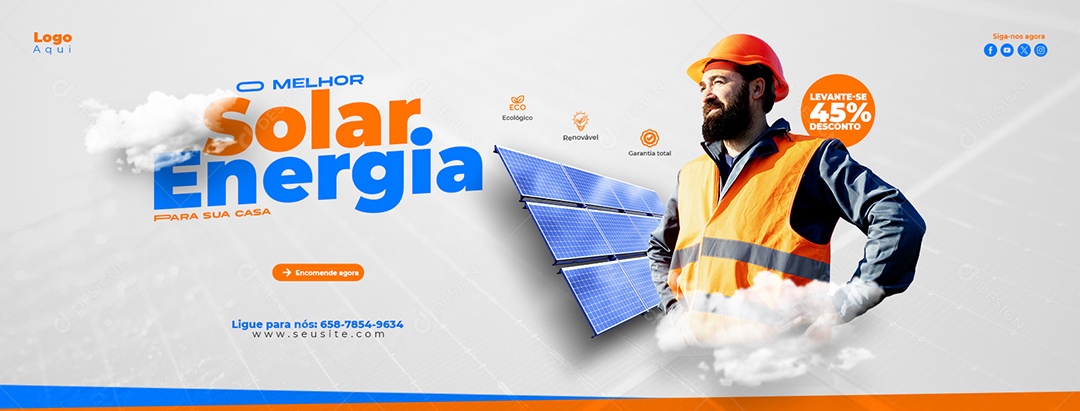 Banner Energia Solar Social Media PSD Editável