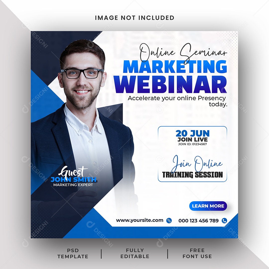 Imobiliária Webinar De Negócios Online Social Media PSD Editável