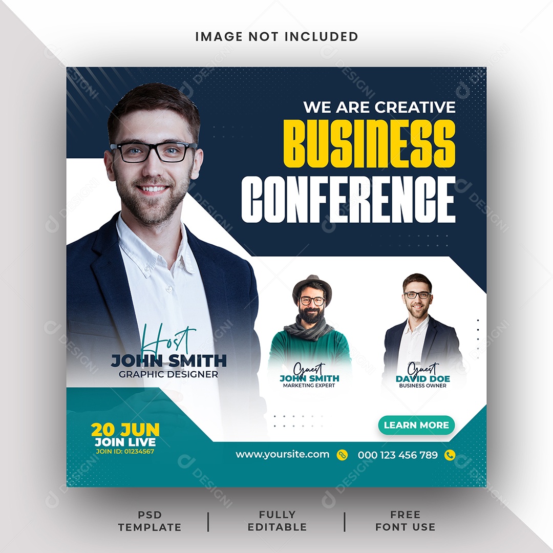 Conferência Marketing Social Media PSD Editável