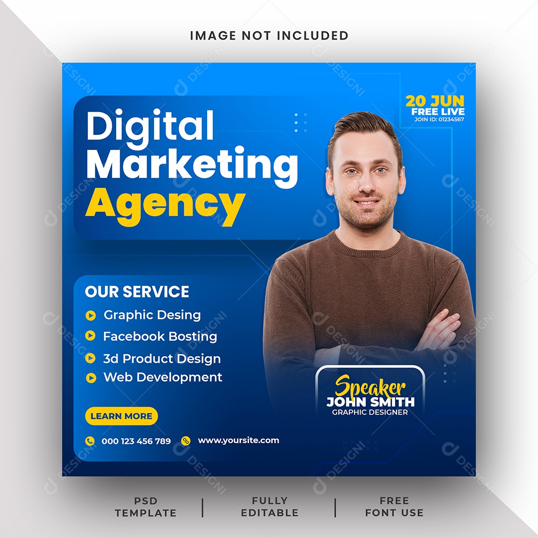 Agência Marketing Social Media PSD Editável