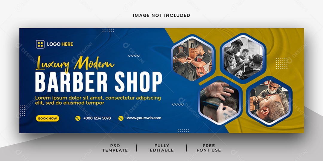 Banner Barbearia Social Media PSD Editável