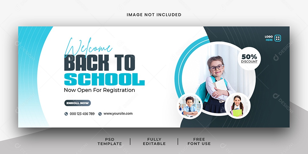 Banner Escola de Admissão Social Media PSD Editável