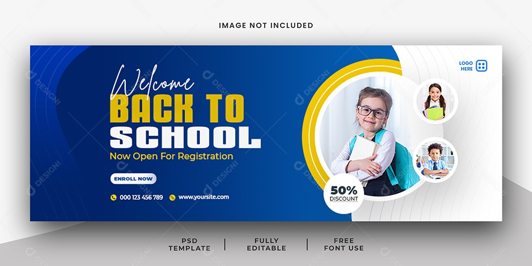 Banner Escola de Admissão Social Media PSD Editável